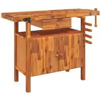 vidaXL Établi avec tiroirs et étaux 124x52x83 cm en acacia