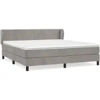 vidaXL Lit boxspring avec matelas gris clair 160x200 cm velours