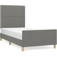 vidaXL Cadre de lit sans matelas gris foncé 100x200 cm Tissu