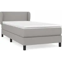 vidaXL Lit boxspring avec matelas gris clair 100x200 cm Tissu