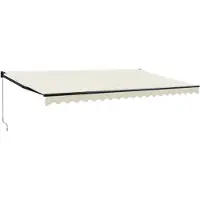 vidaXL Auvent rétractable Crème 5x3 m Tissu et aluminium