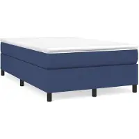 vidaXL Sommier boxspring bleu 120x200 cm Tissu