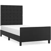 vidaXL Cadre de lit avec tête de lit noir 90x200 cm similicuir