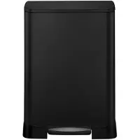 EKO - Neo-Cube Recycling Treteimer 28+18 Liter - Acier inoxydable Polypropyleen - Schwarz