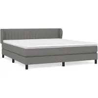 vidaXL Lit boxspring avec matelas gris foncé 180x200 cm Tissu
