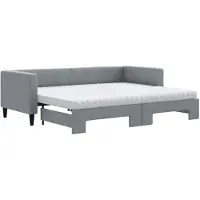 vidaXL Lit de jour extensible avec matelas gris clair 80x200 cm Tissu