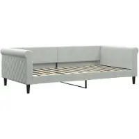 vidaXL Lit de jour gris clair 100x200 cm velours