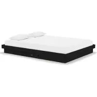 vidaXL Lit en bois massif noir 140x190 cm