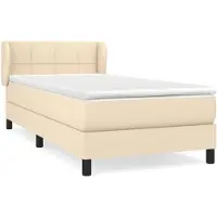 vidaXL Lit boxspring avec matelas Crème 100x200 cm Tissu