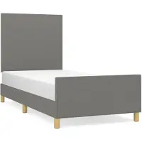 vidaXL Cadre de lit sans matelas gris foncé 80x200 cm Tissu