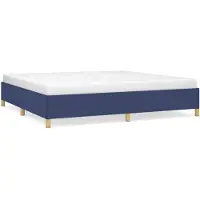 vidaXL Cadre de lit sans matelas bleu 200x200 cm Tissu
