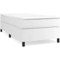 vidaXL Lit boxspring avec matelas blanc 90x190 cm similicuir