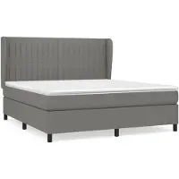 vidaXL Lit boxspring avec matelas gris foncé 180x200 cm Tissu