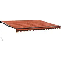 vidaXL Marquise rétractable Orange et brun 4x3 m Tissu et aluminium