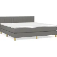 vidaXL Lit boxspring avec matelas gris foncé 180x200 cm Tissu