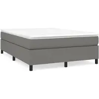 vidaXL Cadre de lit sans matelas gris foncé 140x190 cm Tissu
