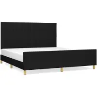 vidaXL Cadre de lit sans matelas noir 180x200 cm Tissu