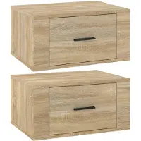 vidaXL Tables de chevet murales 2 pcs Chêne sonoma 50x36x25 cm