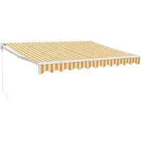 vidaXL Marquise rétractable jaune et blanc 3,5x2,5 m Tissu et aluminium