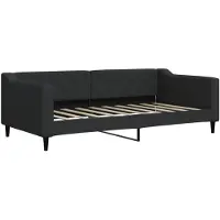 vidaXL Lit de jour noir 90x190 cm Tissu
