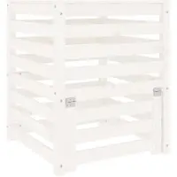 vidaXL Composteur Blanc 63,5x63,5x77,5 cm Bois massif de pin