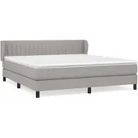 vidaXL Lit boxspring avec matelas gris clair 160x200 cm Tissu