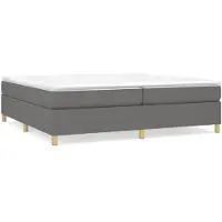 vidaXL Sommier boxspring gris foncé 200x200 cm Tissu
