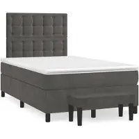 vidaXL Lit boxspring avec matelas gris foncé 120x200 cm velours