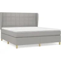 vidaXL Lit boxspring avec matelas gris clair 160x200 cm Tissu