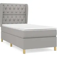 vidaXL Lit boxspring avec matelas gris clair 80x200 cm Tissu