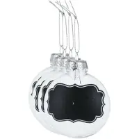 Nobrand Balles de Noël transparentes avec étiquettes en craie, 5pcs.