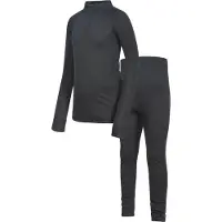Trespass Unite360 Long Sleeve Base Layer Set Noir 5-6 Years Garçon