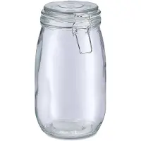 Zeller Verre de rangement avec bouchon pivotant, Boîte de conservation, Transparent