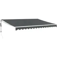 vidaXL Store électrique à manivelle Anthracite 4x3 m