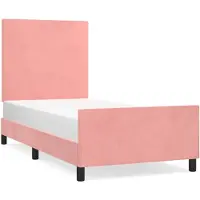 vidaXL Cadre de lit avec tête de lit rose 100x200 cm velours