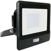 V-TAC Projecteur à LED avec capteur PIR - noir - Samsung - IP65 - 30W - 2340 lumens - 6500K - 5 ans