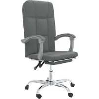 vidaXL Chaise de bureau avec fonction chaise longue Tissu gris foncé