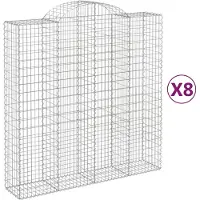 vidaXL Gabions avec arc surélevé 8 pcs. 200x50x200/220cm Fer galvanisé