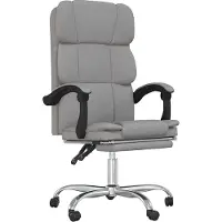 vidaXL Chaise de bureau avec fonction chaise longue gris clair tissu
