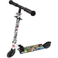 Marvel Avengers Trottinette 2 roues frein à pied garçon noir/blanc
