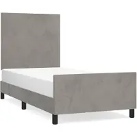 vidaXL Cadre de lit sans matelas gris clair 100x200 cm velours