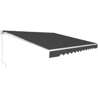 Costway Marquise 360x300cm Marquise solaire avec manivelle Marquise à bras articulés Marquise de balcon Protection solaire, pour balcon & véranda Gris