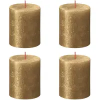 Bolsius Bougies pilier rustiques Shimmer 4 pcs 80x68 mm Doré
