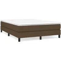 vidaXL Lit boxspring avec matelas brun foncé 140x190 cm Tissu