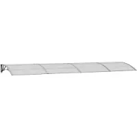 vidaXL Auvent de porte Gris 400x100 cm Polycarbonate