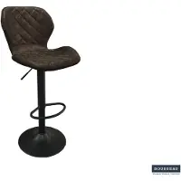 Molecule Tabouret de bar Malaga brun foncé avec pieds en métal et revêtement en PU vintage