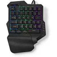 Nedis , clavier de jeu USB-A avec touches à membrane & éclairage RGB, noir