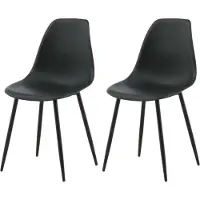 Venture Home Chaises de salle à manger 2 pcs Polar Plastique Noir