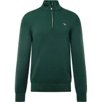 Gant pour homme. 8030170 Pull demi-zip Vert décontracté (S), Casuel, Coton, Manche longue