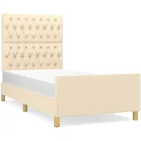 vidaXL Cadre de lit sans matelas Crème 90x200 cm Tissu